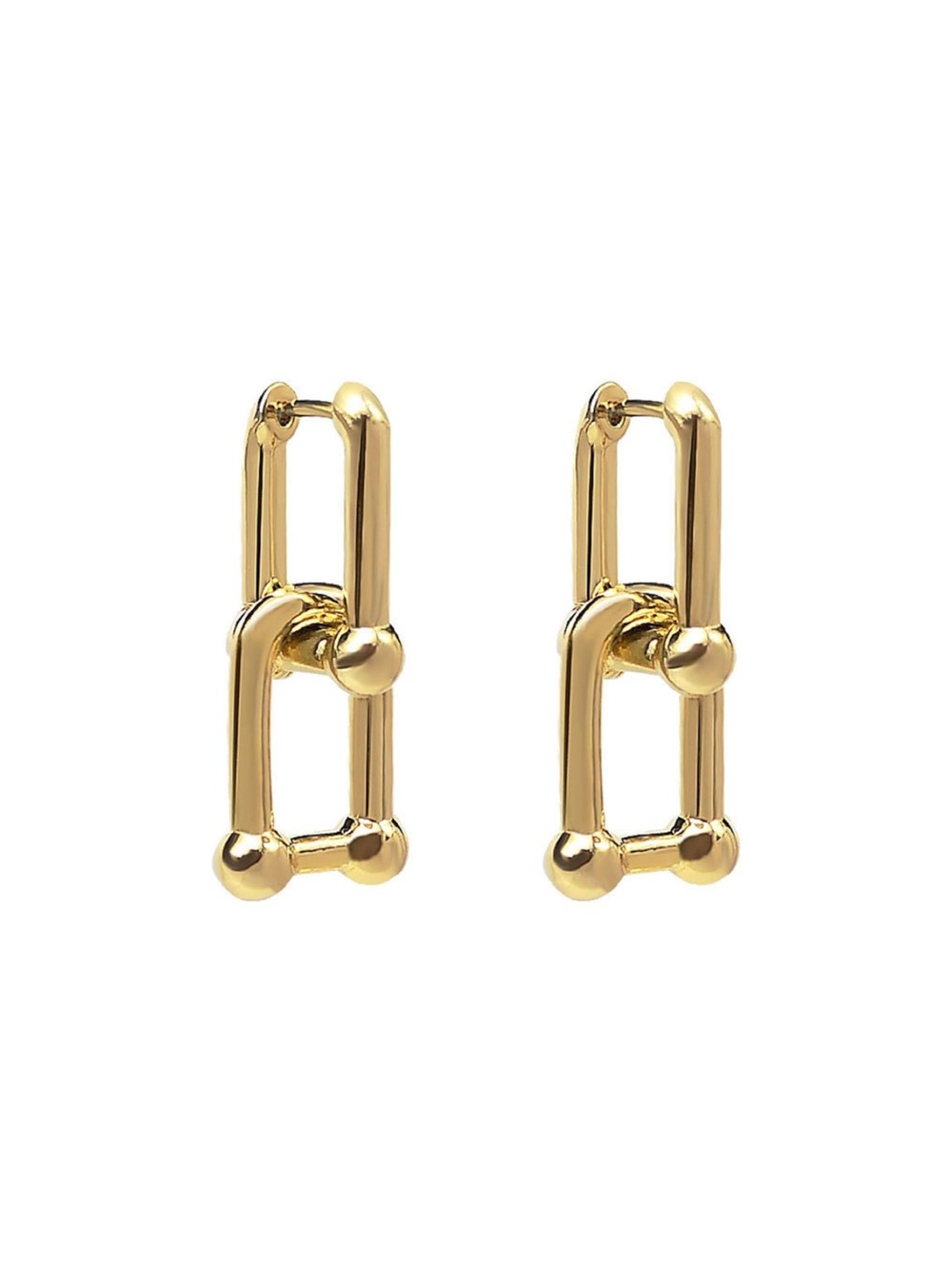 Gold Link Drop Earrings - Women Jewelry